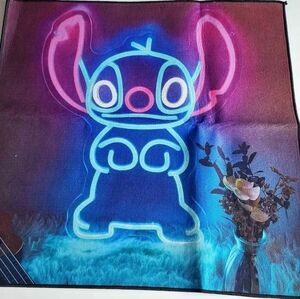 Stitch Neon Rug with Blue Glow